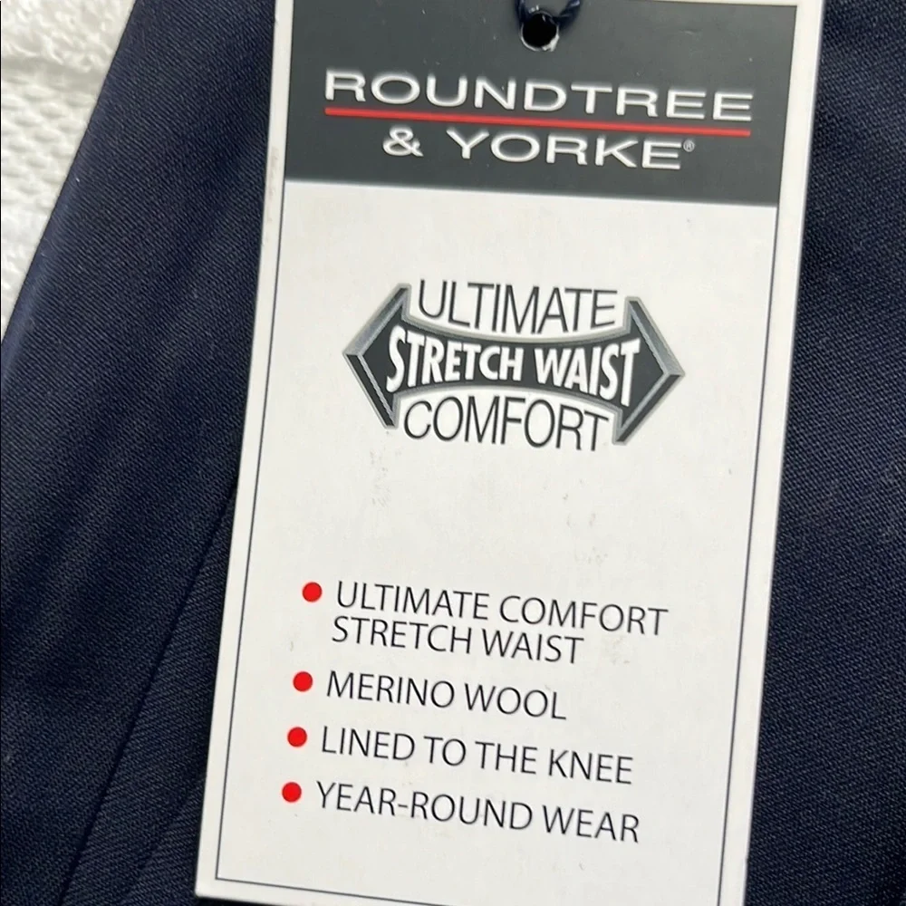 Roundtree & Yorke Blue Dress Pants Classic Fit